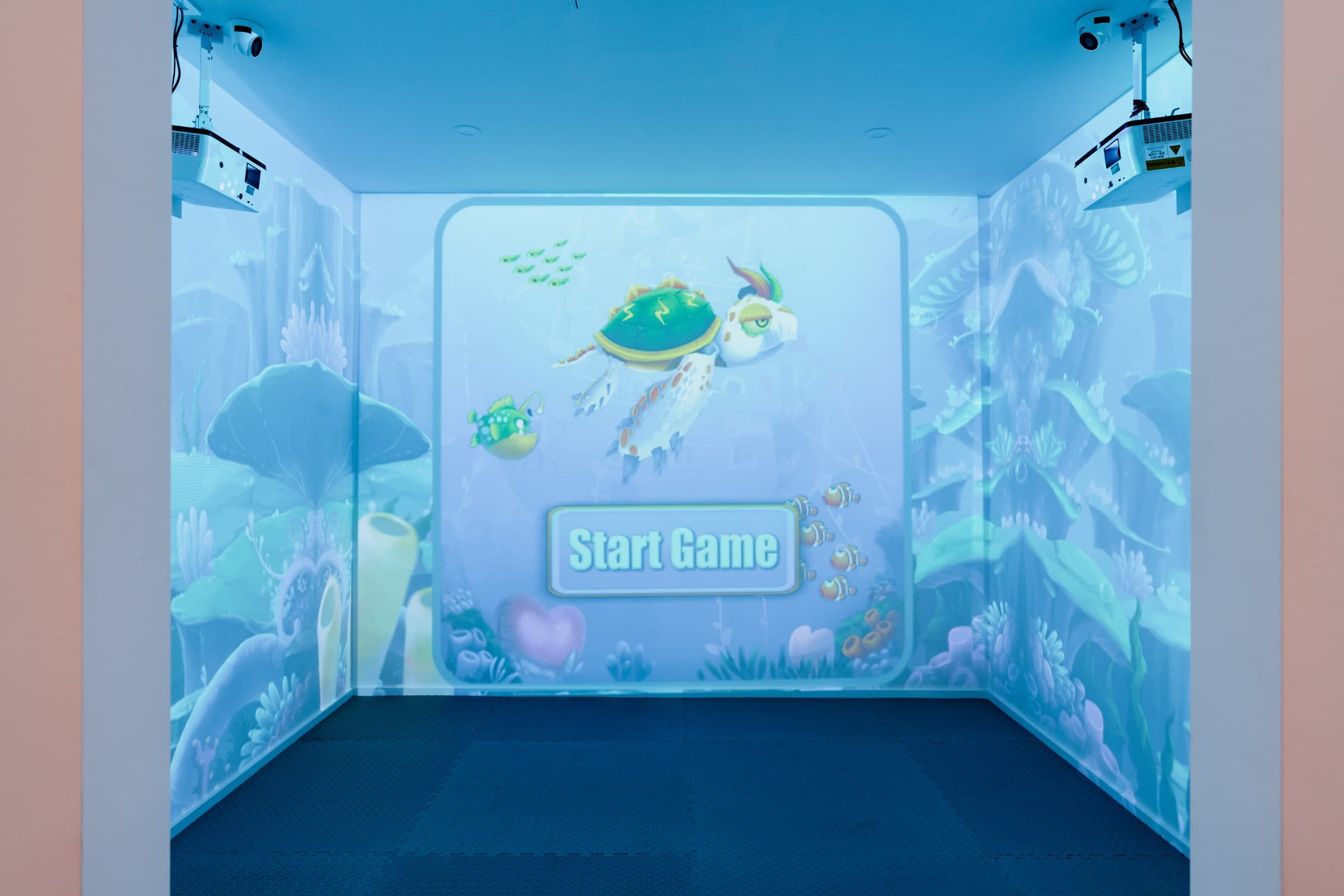 A close-up of soft play materials and pastel textures inside the venue.